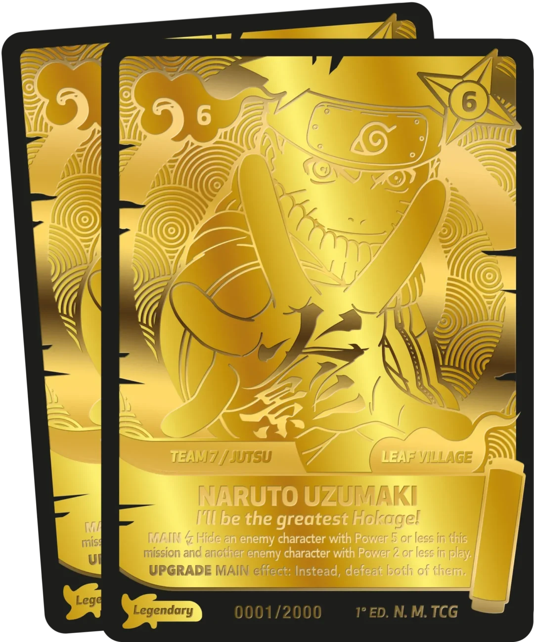 Carte Légendaire Naruto Mythos TCG en or 22 carats - limitée à 1000 exemplaires en français