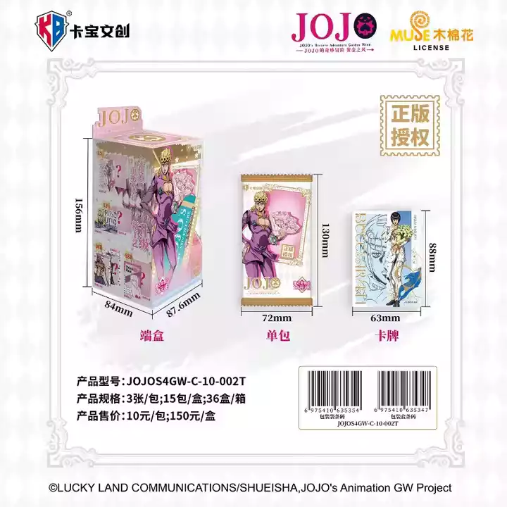 Display JoJo's Bizarre Adventure Kabao – Golden Wind Série 1 (15 Boosters) – Image 3